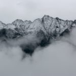 landscape photography of black mountain